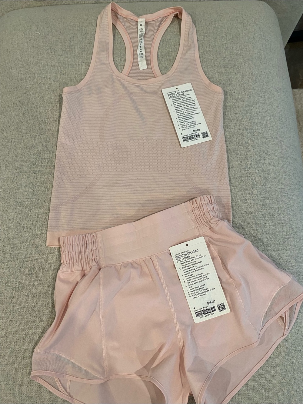Lululemon Swiftly Race length and Hotty Hot Shorts Set